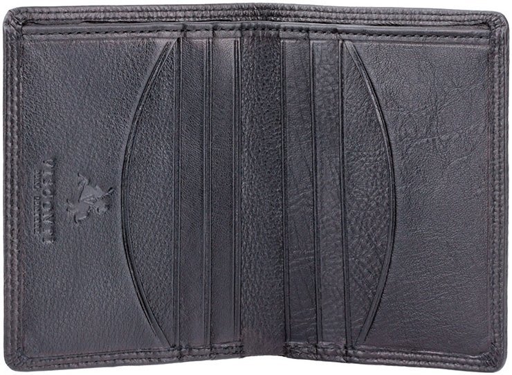 Черное мужское портмоне из натуральной кожи без монетницы Visconti Harley 68850