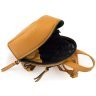 Маленький женский рюкзак из натуральной кожи оранжевого цвета на молнии KARYA 69750 - 6