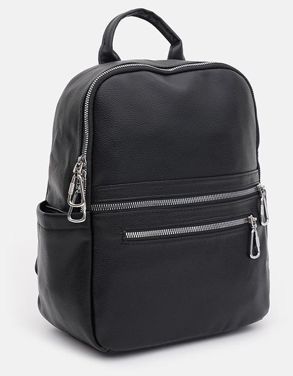 Городской женский рюкзак из черного кожзама Monsen 71851