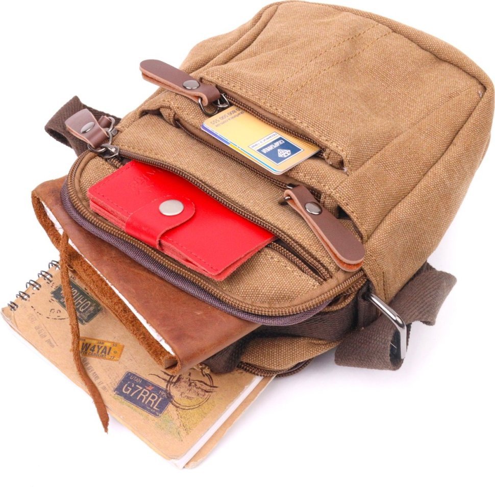 Рыжая мужская сумка-барсетка из износостойкого текстиля Vintage (2421245)