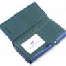 Женский красивый кожаный кошелек лакового синего цвета (вмещает много карточек) ST Leather (17496) - 8