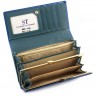 Женский красивый кожаный кошелек лакового синего цвета (вмещает много карточек) ST Leather (17496) - 3