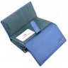 Женский красивый кожаный кошелек лакового синего цвета (вмещает много карточек) ST Leather (17496) - 5