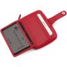Кожаный женский кошелек-картхолдер красного цвета с секциями под карточки KARYA (19830) - 6
