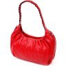 Яркая женская сумка-багет из фактурной кожи красного цвета KARYA (2420837) - 2
