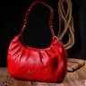 Яркая женская сумка-багет из фактурной кожи красного цвета KARYA (2420837) - 9