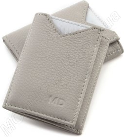 Компактний жіночий гаманець в світло сірому кольорі MD Leather (17327)