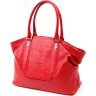 Вместительна женская сумка из натуральной кожи красного цвета KARYA (2420937) - 2