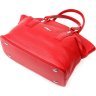 Вместительна женская сумка из натуральной кожи красного цвета KARYA (2420937) - 4