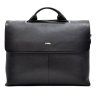Вместительная сумка-портфель из мягкой кожи черного цвета - DESISAN (11586) - 1