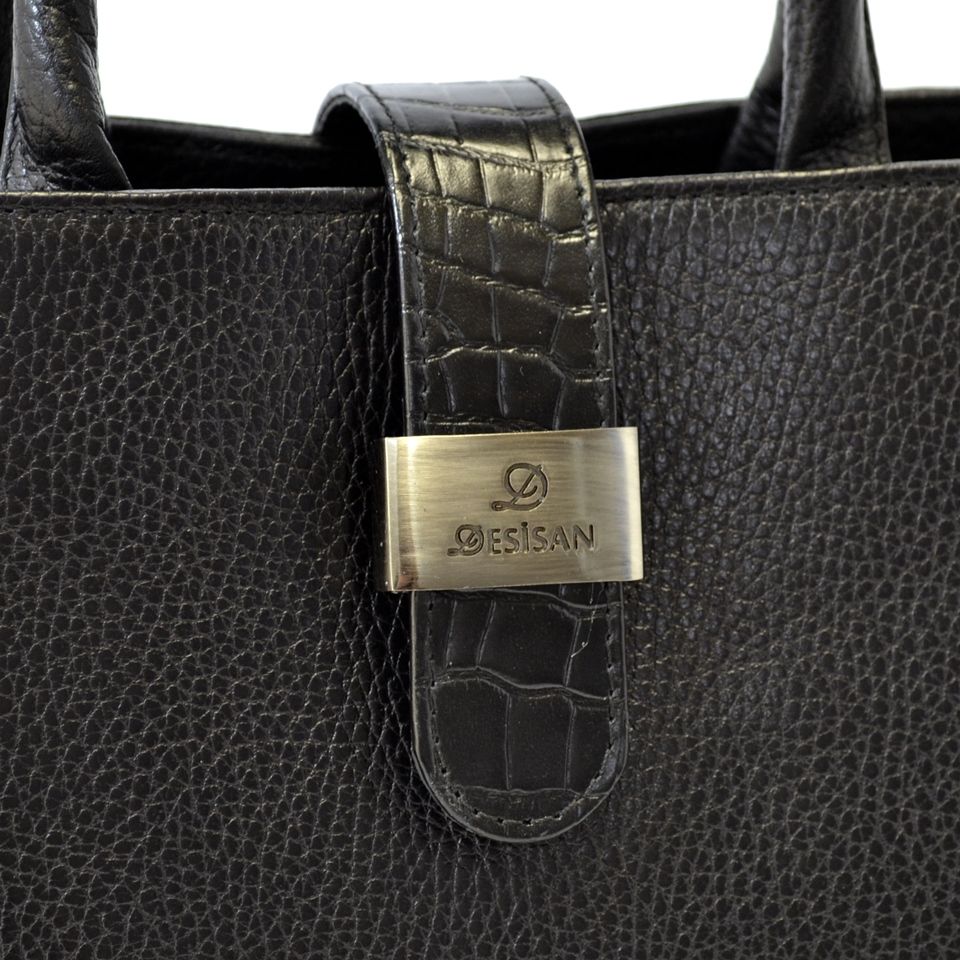 Черная женская сумка из турецкой кожи Desisan (28303)