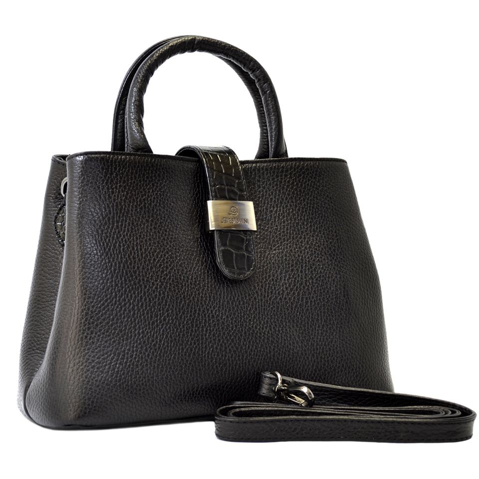 Черная женская сумка из турецкой кожи Desisan (28303)