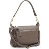Женская сумка из фактурной кожи серого цвета на два отделения Borsa Leather (21278) - 1