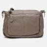 Женская сумка из фактурной кожи серого цвета на два отделения Borsa Leather (21278) - 2