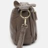Женская сумка из фактурной кожи серого цвета на два отделения Borsa Leather (21278) - 4