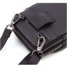Маленькая мужская сумка на пояс из натуральной кожи черного цвета H.T Leather 67751 - 4