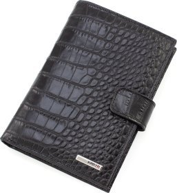 Мужское портмоне с отделением для паспорта черного цвета KARYA (0405-53)