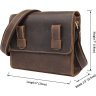 Мужская коричневая сумка - почтальонка из винтажной кожи VINTAGE STYLE (14980) - 6