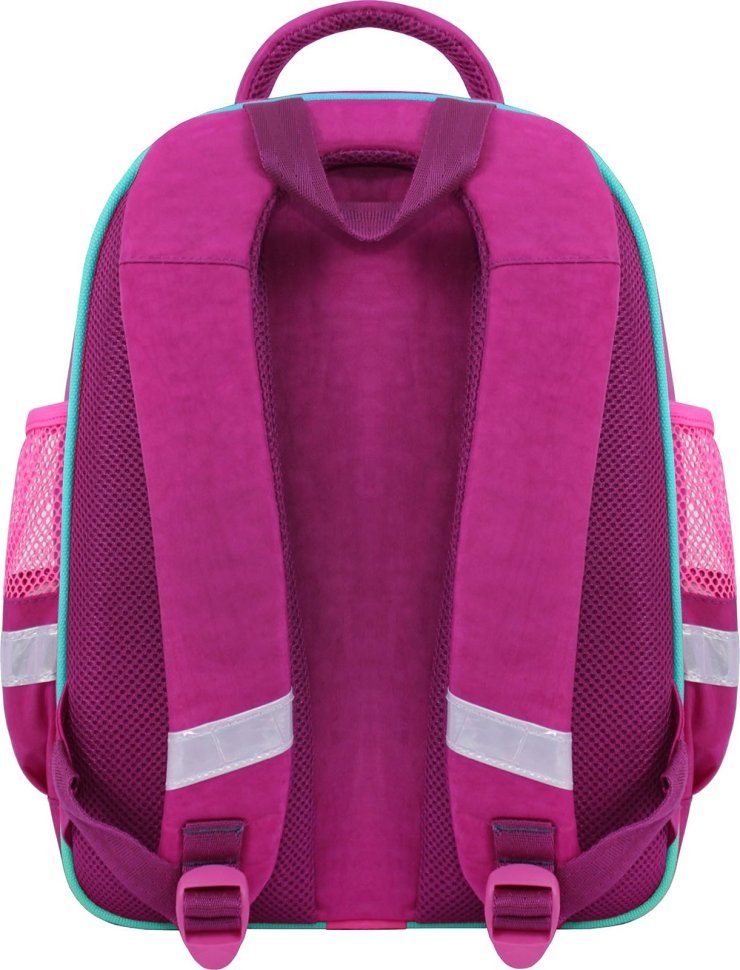 Малиновый рюкзак для школы из текстиля с ламой Bagland (53852)