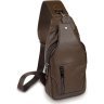 Коричневая сумка-рюкзак через плечо из натуральной кожи Vintage (14390) - 1