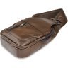 Коричневая сумка-рюкзак через плечо из натуральной кожи Vintage (14390) - 5