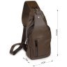 Коричневая сумка-рюкзак через плечо из натуральной кожи Vintage (14390) - 8
