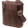 Мужская наплечная сумка коричневого цвета из натуральной кожи в стиле винтаж SHVIGEL (11103) - 1