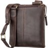 Мужская наплечная сумка коричневого цвета из натуральной кожи в стиле винтаж SHVIGEL (11103) - 2