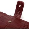 Вертикальный женский кошелек бордового цвета из натуральной кожи с тиснением под крокодила CANPELLINI (2421644) - 3