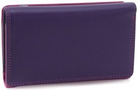Средний женский кошелек из натуральной кожи фиолетово-розового цвета c RFID - Visconti Bora 68752