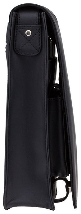 Мужская сумка-мессенджер из матовой кожи Crazy Horse в черном цвете Visconti Jasper 68852