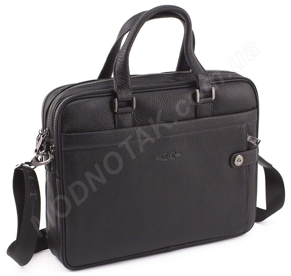 Деловая кожаная сумка для ноутбука и документов формата А4 H.T Leather (10159)