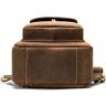 Винтажная кожаная сумка - рюкзак через плечо VINTAGE STYLE (14855) - 5