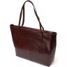 Практичная женская сумка-шоппер из натуральной кожи коричневого цвета Vintage (2422103) - 1