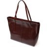 Практичная женская сумка-шоппер из натуральной кожи коричневого цвета Vintage (2422103) - 2