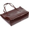 Практичная женская сумка-шоппер из натуральной кожи коричневого цвета Vintage (2422103) - 3