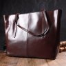 Практичная женская сумка-шоппер из натуральной кожи коричневого цвета Vintage (2422103) - 9