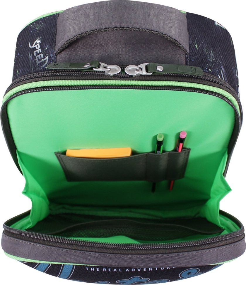 Школьный рюкзак для мальчиков из текстиля цвета хаки Bagland (55353)