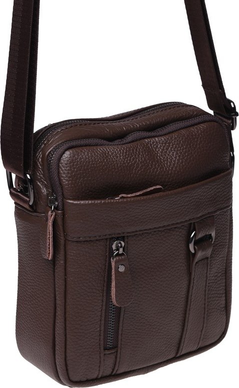 Мужская маленькая кожаная сумка-планшет коричневого цвета Borsa Leather (21314)