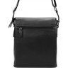 Черная мужская сумка из натуральной зернистой кожи с клапаном Borsa Leather (57353) - 3