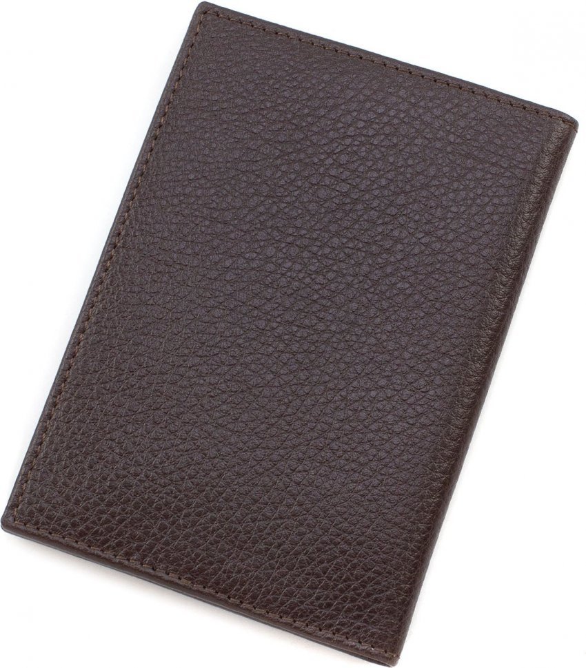 Кожаная обложка коричневого цвета с выраженной фактурой KARYA (094-39)