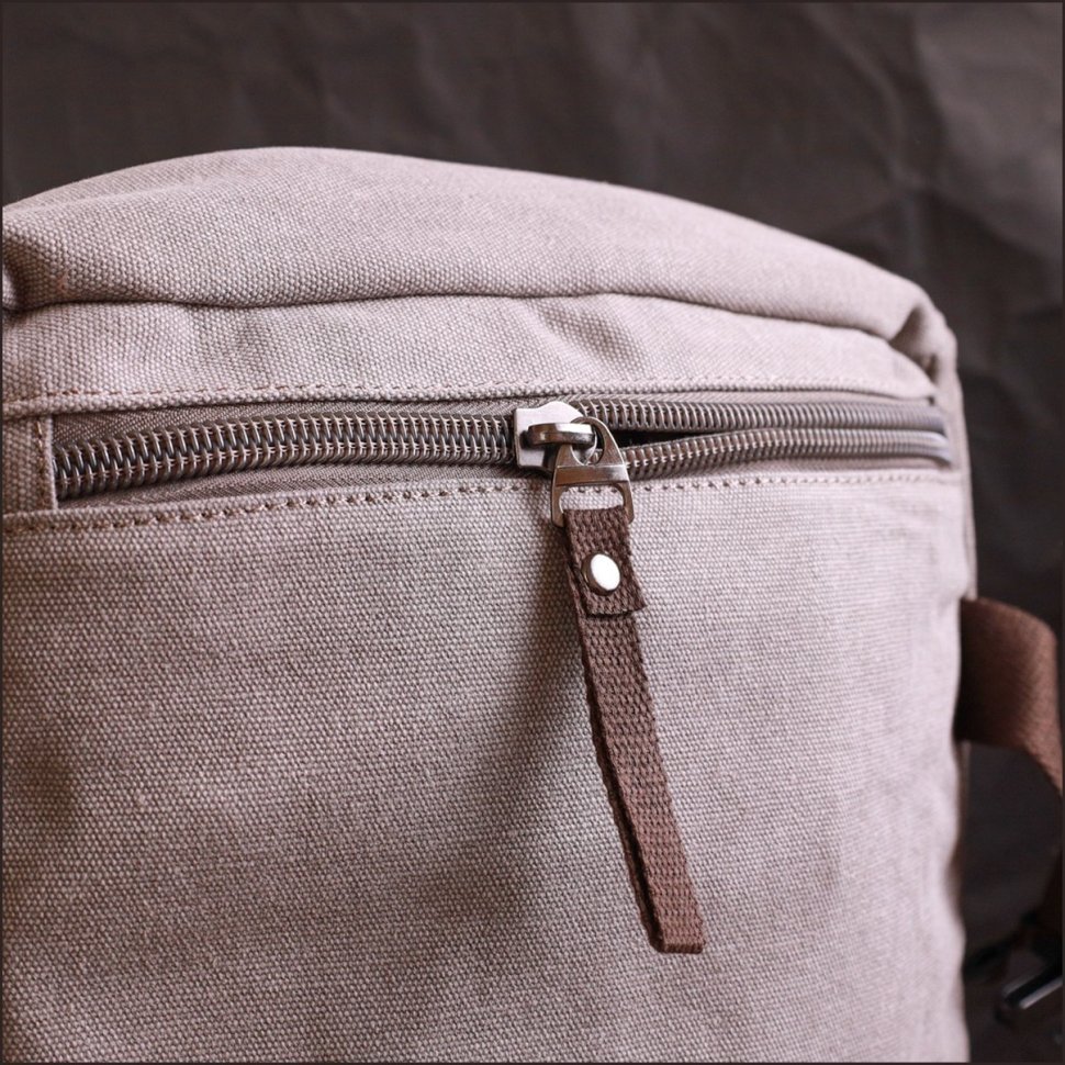 Большой мужской рюкзак-трансформер из качественного текстиля серого цвета Vintage 2422156