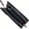 Качественный кошелек-клатч черного цвета из натуральной кожи с тиснением под крокодила CANPELLINI (2421543) - 4