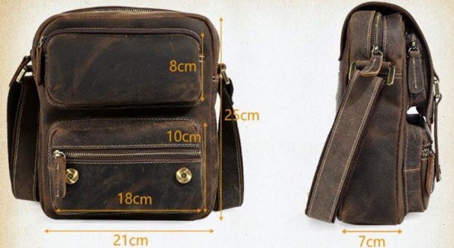 Мужская сумка мессенджер из натуральной кожи коричневого цвета VINTAGE STYLE (14572)