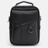 Стильная вертикальная мужская сумка-барсетка из натуральной черной кожи Ricco Grande 71854 - 2