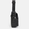 Стильная вертикальная мужская сумка-барсетка из натуральной черной кожи Ricco Grande 71854 - 3
