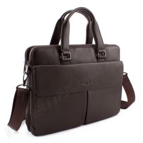Коричневая деловая кожаная сумка для документов А4 - H.T Leather Collection (10145)