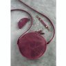 Круглая сумка из натуральной кожи бордового цвета BlankNote Бон-Бон (12643) - 4