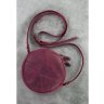 Круглая сумка из натуральной кожи бордового цвета BlankNote Бон-Бон (12643) - 5