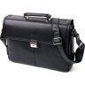 Классический кожаный мужской портфель черного цвета KARYA (2420940) - 1